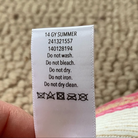 Gymboree Kid Girl Large Brim Straw Hat 🌸 Size Large (8 years and up) - Picture 7 of 10